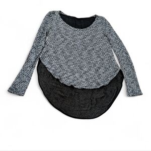 Size S Lush Black and White Long Sleeve Knit Top